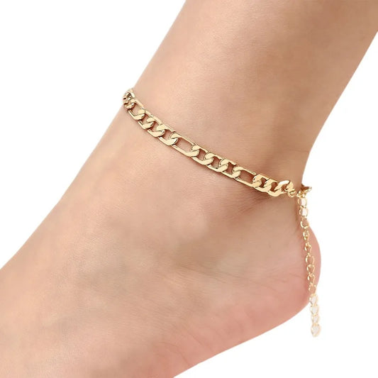 ✨ Simple Heart Barefoot Anklet Sandals – Crochet Leg Chain Foot Jewelry 🔷 خلخال بسيط بشكل قلب – صنادل كروشيه بدون حذاء على القدم مزينة بسلسال للنساء