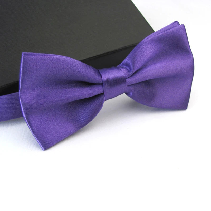 Men’s Classic Satin Bowtie – Adjustable Clip-On Plaid Bow Tie for Weddings & Formal Events | بابيون رجالي كلاسيكي ساتان – قابل للتعديل بتصميم مربعات أنيق للمناسبات الرسمية والحفلات