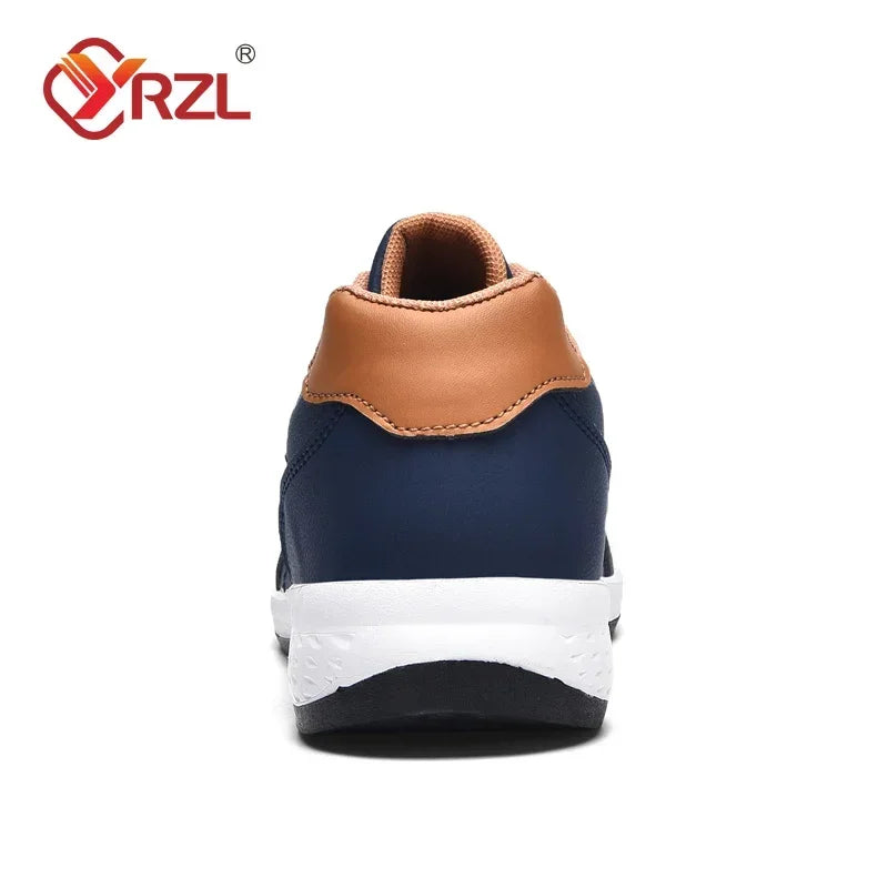 👟 YRZL Men’s Waterproof Leather Walking Sneakers – Non-Slip Casual Sports Shoes | حذاء رجالي رياضي مقاوم للماء – جلد أنيق ومريح – مانع للانزلاق