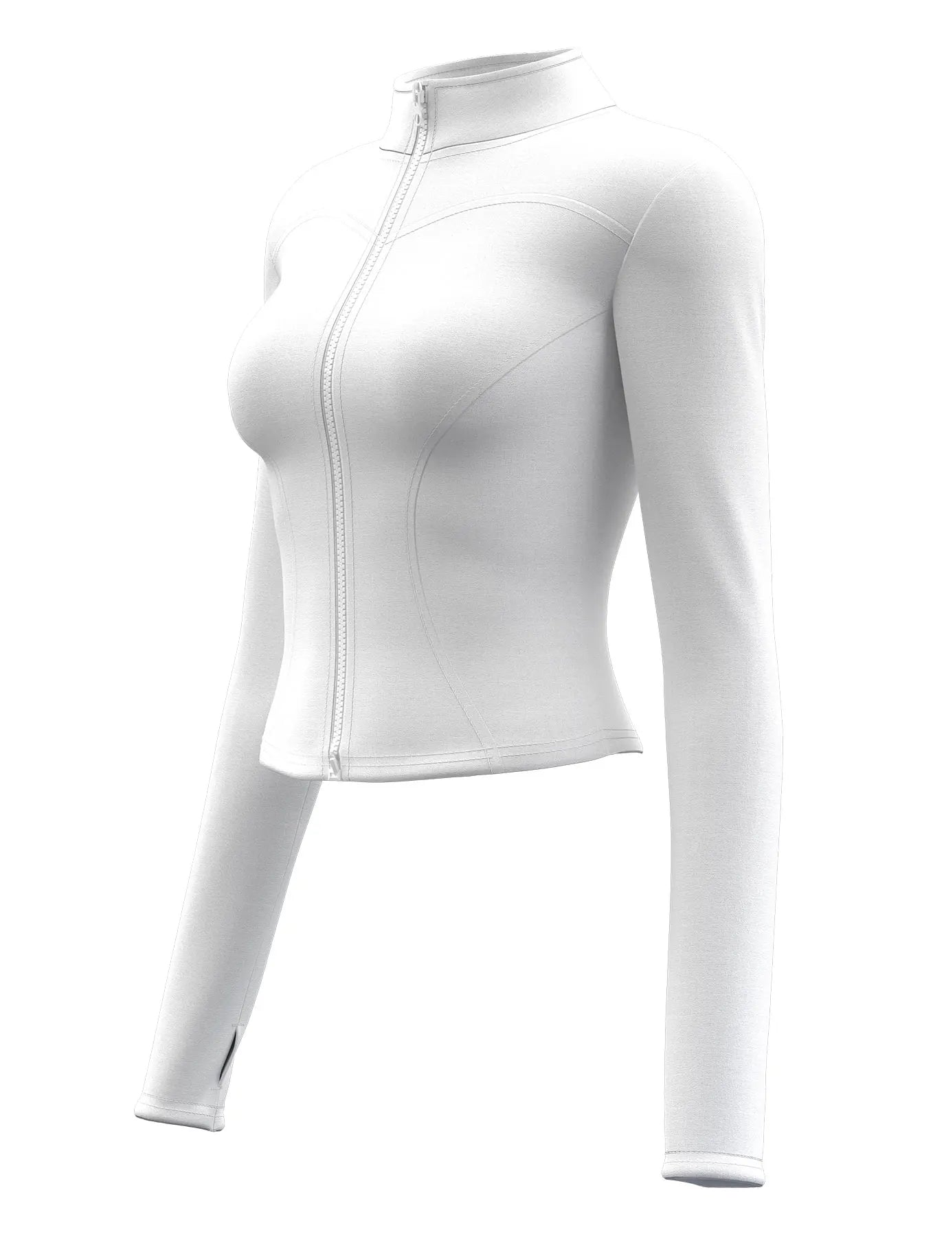 🔥 Women’s Slimming Workout Jacket 💪 – Full-Zip Long Sleeve Yoga & Fitness Top with Stand Collar | جاكيت رياضي نسائي مشد للخصر – سحاب كامل وأكمام طويلة لليوغا والجري