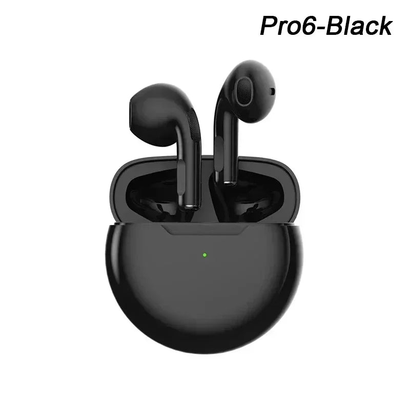 🎧 New Air Pro 6 TWS Wireless Earbuds 🔊 – Bluetooth Headphones with Mic for iPhone & Android | سماعات Air Pro 6 اللاسلكية – بتقنية TWS وبلوتوث مع مايك للجوالات