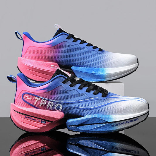 Men’s Carbon Plate Mesh Running Sneakers – Lightweight Anti-Slip Outdoor Sports Shoes for Running, Tennis & Casual Wear | سنيكرز رياضي رجالي بخامة شبكية وصفيحة كربون – خفيف الوزن ومضاد للانزلاق للجري والتنس والاستخدام اليومي