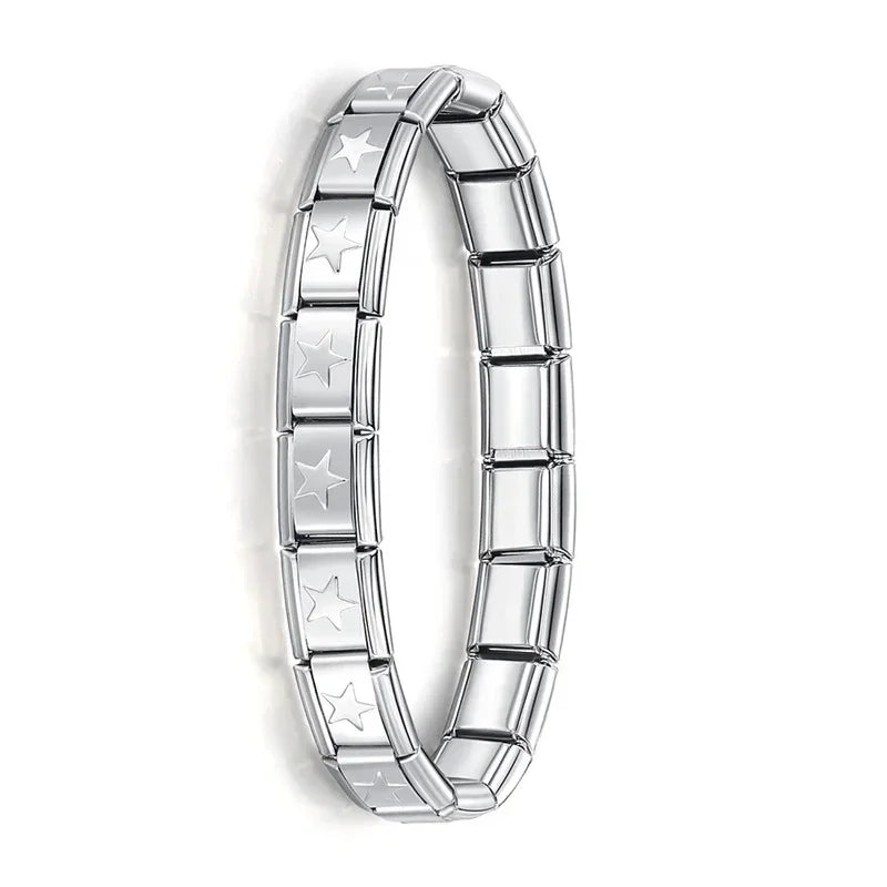✨ Hapiship Italian Elastic Charm Bracelet – 9mm Stainless Steel Fashion Bangle 🔷 سوار تشارم مرن إيطالي للنساء من هابي شيب – عرض 9 ملم ستانلس ستيل أنيق