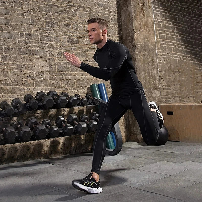 💪 Men’s Long Sleeve Compression Gym Shirt – Quick Dry Fitness Top | تيشيرت رياضي رجالي كم طويل – ضغط للجسم وخامة سريعة الجفاف للتمارين