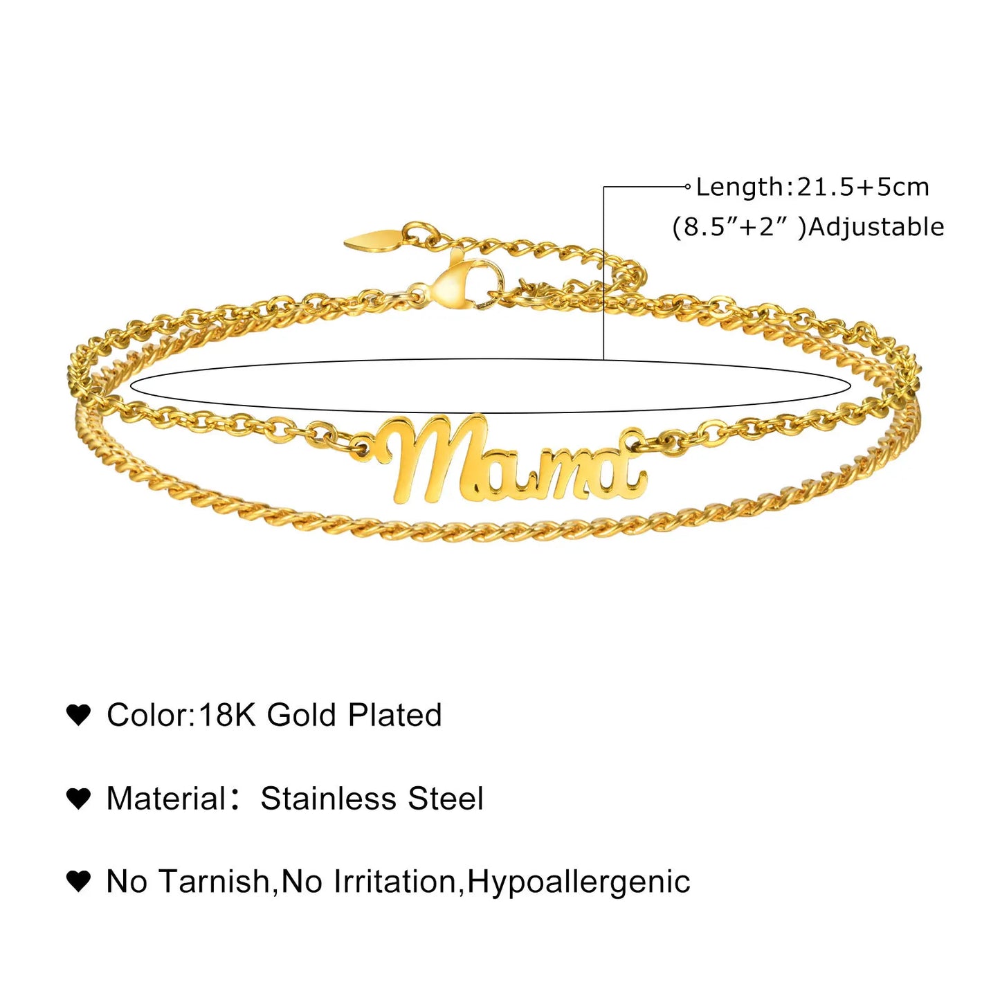 Vnox Personalized Name Anklet – Custom Gold Stainless Steel Chain Bracelet for Women | خلخال مخصص باسم من Vnox – سلسلة من الستانلس ستيل الذهبي بتصميم شخصي أنيق للنساء