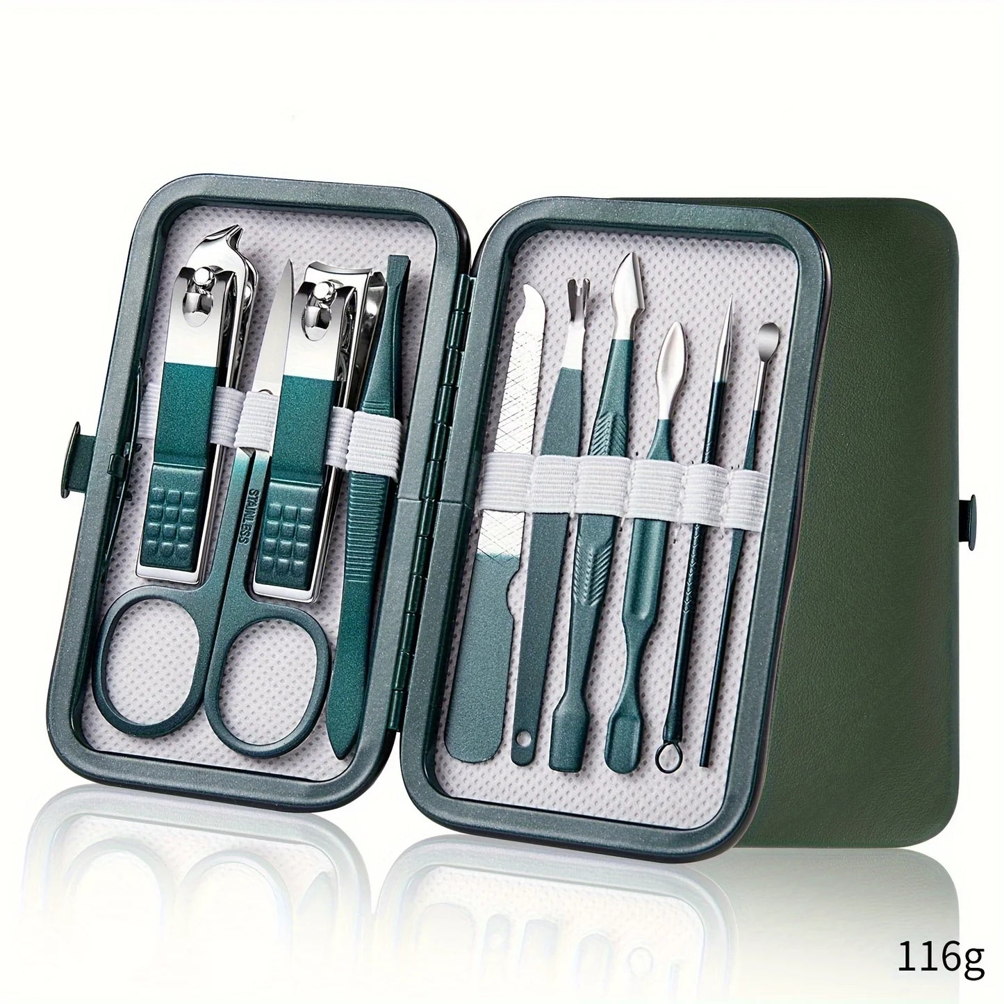 Professional 7/10/12/18-Piece Stainless Steel Nail Care Kit – Manicure & Pedicure Travel Set with Case | طقم عناية بالأظافر احترافي 7/10/12/18 قطعة من الستانلس ستيل – مانيكير وباديكير مع حقيبة سفر