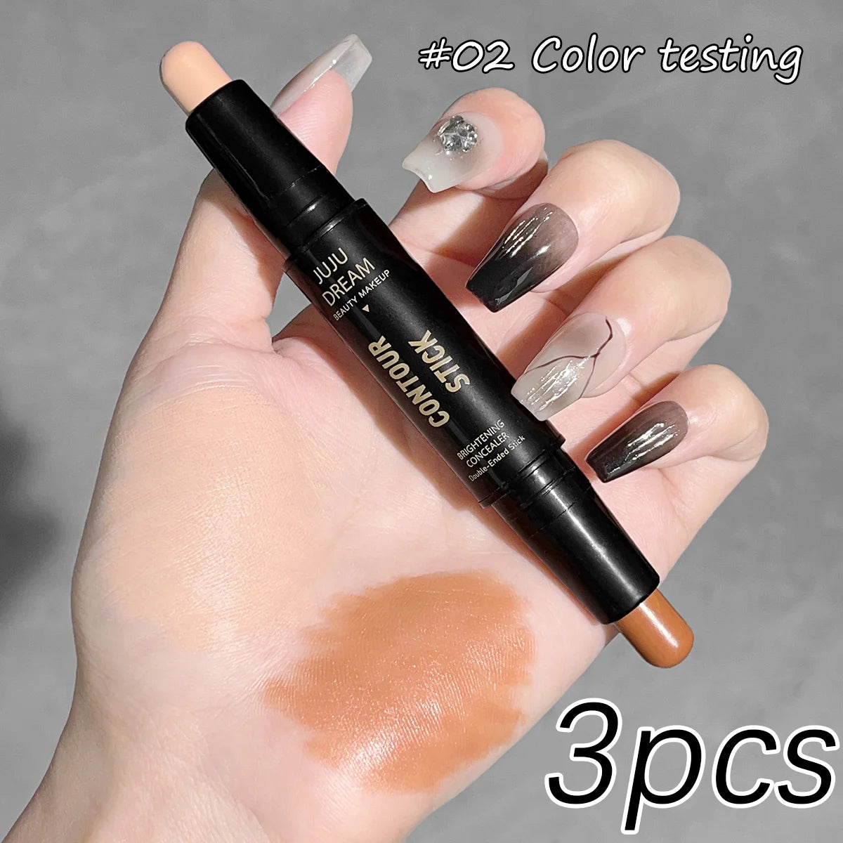 ✨ Dual-Ended Highlight & Contour Stick – 3D Face Shaping & Nose Shadow 🔷 قلم هايلايتر وكونتور مزدوج الأطراف – لتحديد الوجه وتفتيح الملامح بدقة ثلاثية الأبعاد