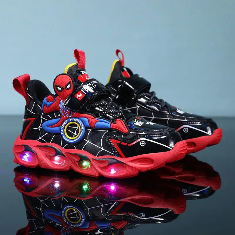 👟 Disney Boys LED Sneakers – Cartoon Light-Up Sports Shoes for Kids | حذاء أطفال ديزني رياضي بإضاءة – تصميم كرتوني ضد الانزلاق مع أضواء LED