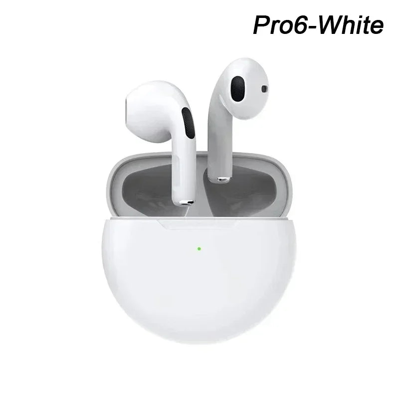 🎧 New Air Pro 6 TWS Wireless Earbuds 🔊 – Bluetooth Headphones with Mic for iPhone & Android | سماعات Air Pro 6 اللاسلكية – بتقنية TWS وبلوتوث مع مايك للجوالات