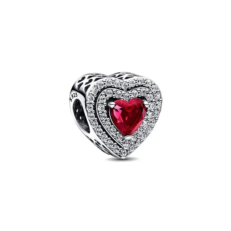 Valentine's Day Red Christmas Apple Gift  Dangle Charms Beads 925 Sterling Silver  Fit Original Heart Bracelet Women Jewelry
