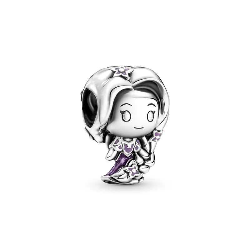 925 Sterling Silver Disney Bead Charm – Mickey, Minnie & Stitch DIY Bracelet Accessory | خرزة فضية أصلية 925 بتصميم ديزني – ميكي، ميني، وستيتش لسوار DIY نسائي أنيق