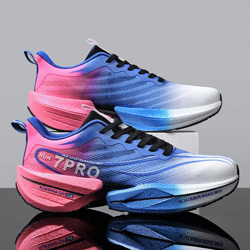Men’s Carbon Plate Mesh Running Sneakers – Lightweight Anti-Slip Outdoor Sports Shoes for Running, Tennis & Casual Wear | سنيكرز رياضي رجالي بخامة شبكية وصفيحة كربون – خفيف الوزن ومضاد للانزلاق للجري والتنس والاستخدام اليومي