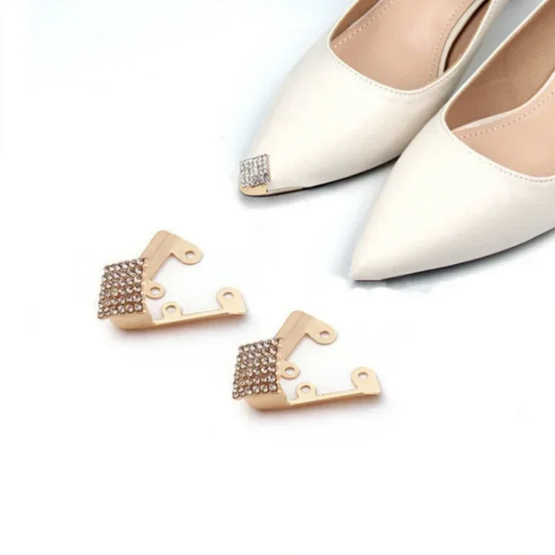 Women’s High Heel & Flat Shoe Metal Toe Cap – Leather Tip Protector Accessory Against Kicks & Wear | غطاء معدني لحماية مقدمة الحذاء النسائي – واقٍ للجلد ضد الخدوش والاحتكاك للكعب العالي والأحذية المسطحة
