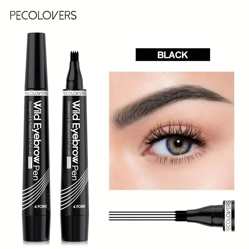 قلم وشم حواجب ضد الماء بأطراف رباعية – 6 ألوان طبيعية | Waterproof 4-Tip Eyebrow Tattoo Pen – 6 Natural Colors