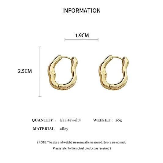 ✨ Gold & Silver Irregular Geometric Hoop Earrings 🔷 – Metallic Personalized Cool Party Jewelry for Women | حلق نسائي معدني هندسي غير منتظم باللونين الذهبي والفضي – إكسسوار عصري بسيط وأنيق للحفلات