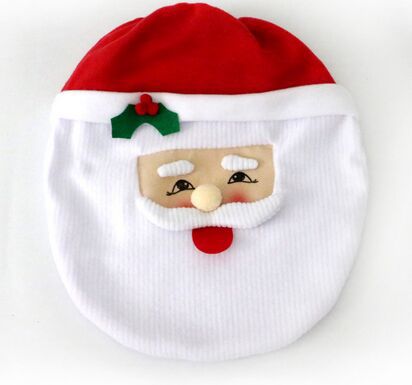 1Set Festive Christmas Toilet Seat Cover Set - No Power Needed, Holiday Decor Essentials,Party & Holiday DIY Decorations