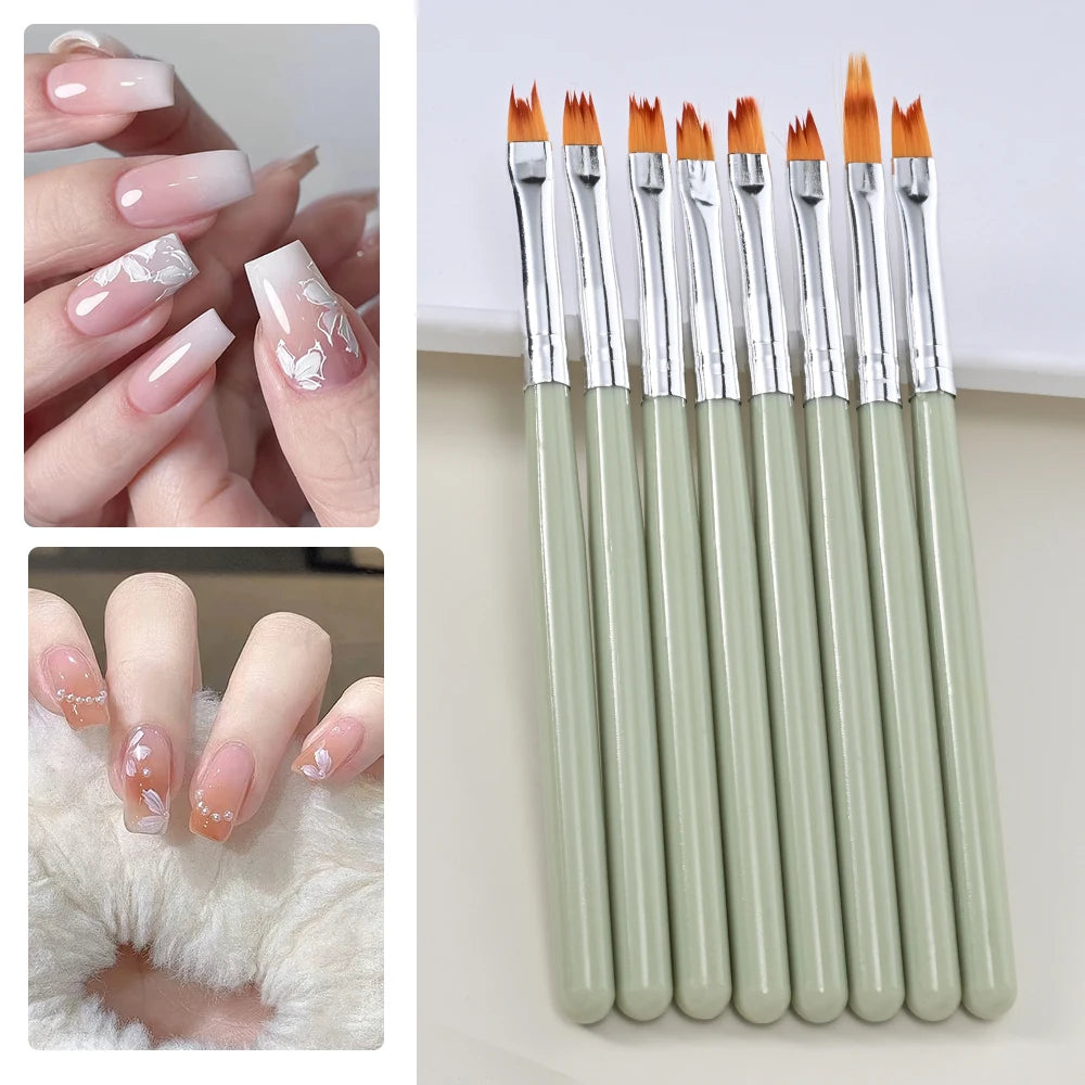 9pcs DIY Brush Nail Art Brush Set  Acrylic Lace Ombre Design Nail UV Gel Painting Drawing Flowers Pen Manicure Salon Tools Suit