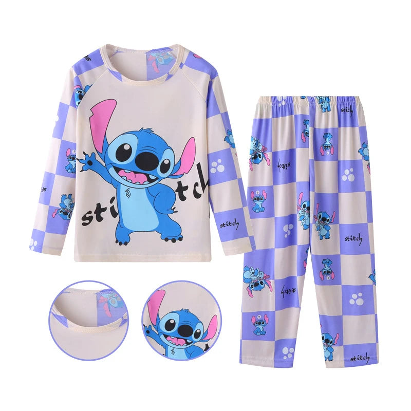 🧸 Kids Stitch Pajama Set – 2-Piece Cute Sleepwear for Boys & Girls | بيجاما أطفال قطعتين برسمة Stitch – مريحة ولطيفة للبنات والأولاد