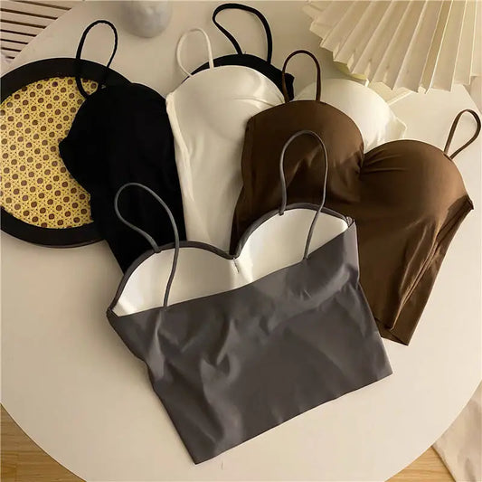 🔥 Women’s Seamless Yoga Tank Top 🧘‍♀️ – Skin-Friendly U-Back Sports Bra Vest with Fixed Chest Pads | توب رياضي نسائي بدون خياطة – بحشوة صدر ثابتة وظهر مفتوح ناعم على البشرة