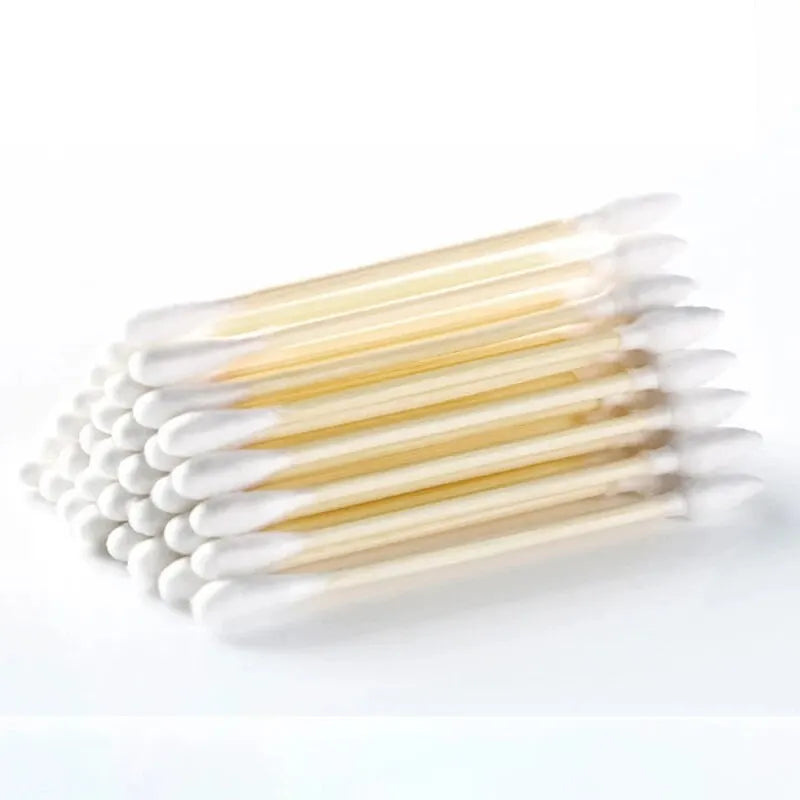 ✨ 500PCS Disposable Cotton Swabs – Double-Ended Round Head for Makeup & Cleaning 🔷 علبة أعواد قطنية 500 قطعة – برأسين مستديرين للاستخدامات اليومية والتجميل والتنظيف