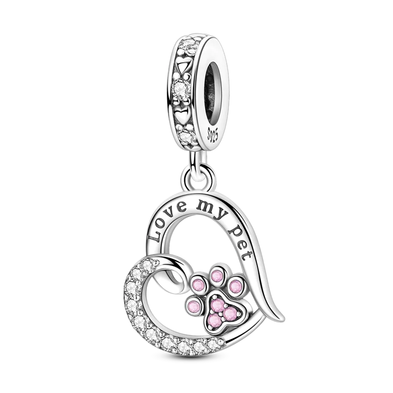 ✨ 925 Sterling Silver Mom & Daughter Heart Charm – Fits Pandora Bracelets 🔷 تعليقة قلب للأم والابنة من الفضة الإسترلينية 925 – مناسبة لأساور باندورا