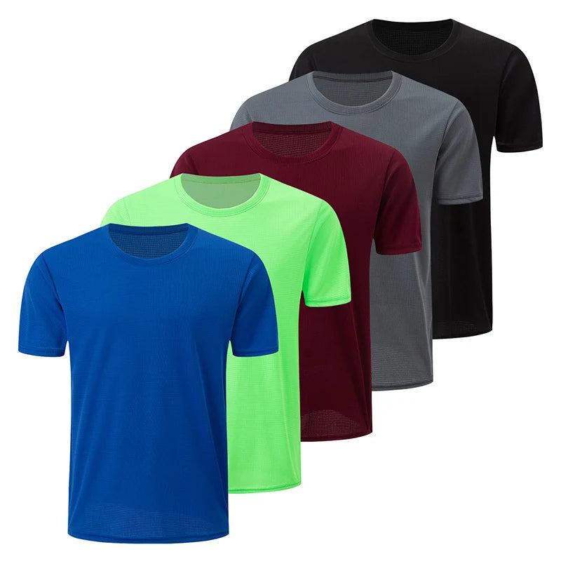 👕 Men's Solid Waffle Short Sleeve Sports Shirt – 1/5-Pack Lightweight Training Tee | تيشيرت رياضي رجالي بكم قصير – خامة وافل مريحة – قطعة أو باقة 5 قطع