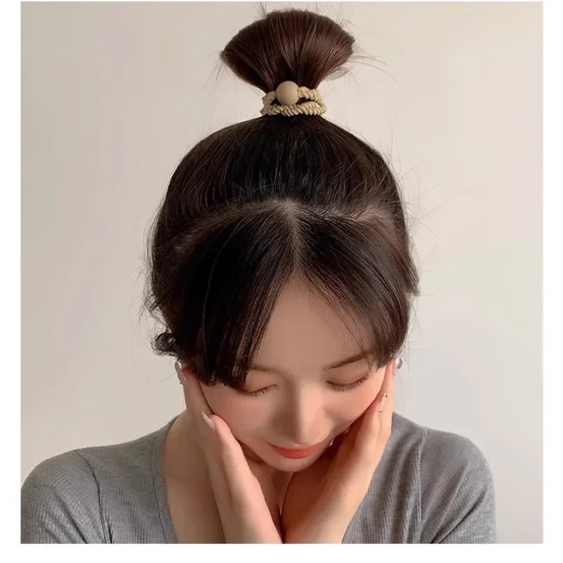 10-Piece High Elastic Leather Hair Bands – Durable Ponytail Holders for Women | طقم 10 رباط شعر جلدية مطاطية – لحمل ذيل الحصان بثبات وأناقة للنساء