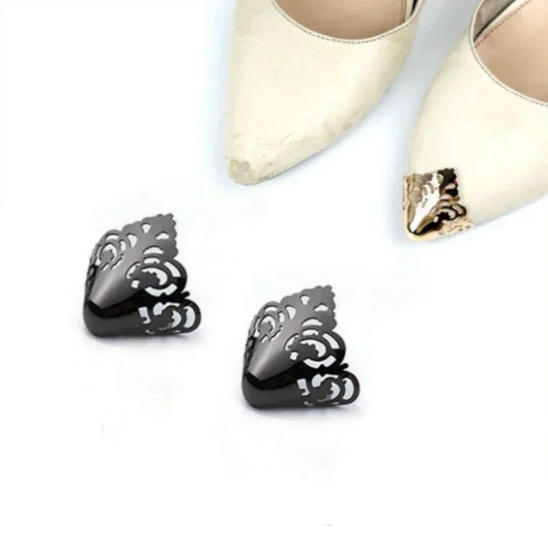 Women’s High Heel & Flat Shoe Metal Toe Cap – Leather Tip Protector Accessory Against Kicks & Wear | غطاء معدني لحماية مقدمة الحذاء النسائي – واقٍ للجلد ضد الخدوش والاحتكاك للكعب العالي والأحذية المسطحة