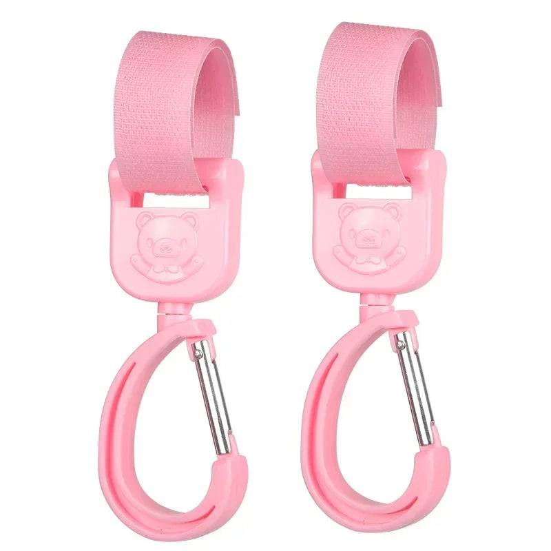 🪝 360° Rotating Baby Stroller Hooks – Universal Organizer Hangers for Pram & Cart | خطاف دوّار 360° لعربات الأطفال – لتعليق الشنط وتوفير المساحة
