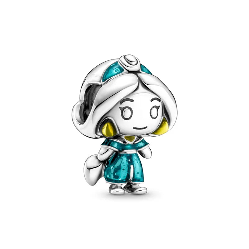 925 Sterling Silver Disney Bead Charm – Mickey, Minnie & Stitch DIY Bracelet Accessory | خرزة فضية أصلية 925 بتصميم ديزني – ميكي، ميني، وستيتش لسوار DIY نسائي أنيق