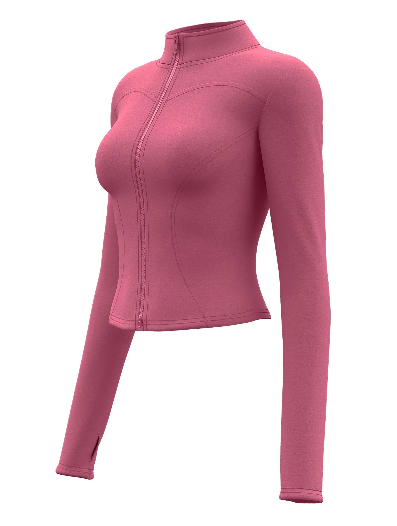 🔥 Women’s Slimming Workout Jacket 💪 – Full-Zip Long Sleeve Yoga & Fitness Top with Stand Collar | جاكيت رياضي نسائي مشد للخصر – سحاب كامل وأكمام طويلة لليوغا والجري