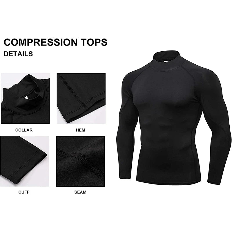 💪 Men’s Long Sleeve Compression Gym Shirt – Quick Dry Fitness Top | تيشيرت رياضي رجالي كم طويل – ضغط للجسم وخامة سريعة الجفاف للتمارين