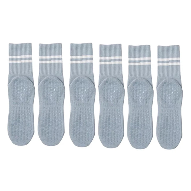 🧦 3-Pair Female Pilates/Yoga Anti-Slip Socks | ٣ أزواج جوارب نسائية لليوغا والبيلاتس ضد الانزلاق