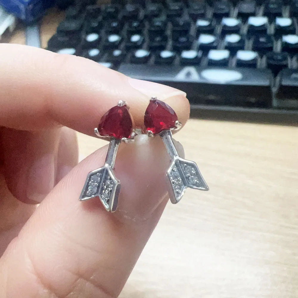 Valentine's Day Red Christmas Apple Gift  Dangle Charms Beads 925 Sterling Silver  Fit Original Heart Bracelet Women Jewelry
