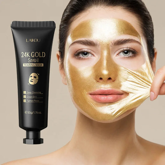 LAIKOU 24K Gold Sakura Face Mask – Anti-Wrinkle & Whitening Peel Off | ماسك الذهب والساكورا 24K من لايكو لتفتيح البشرة ومكافحة التجاعيد