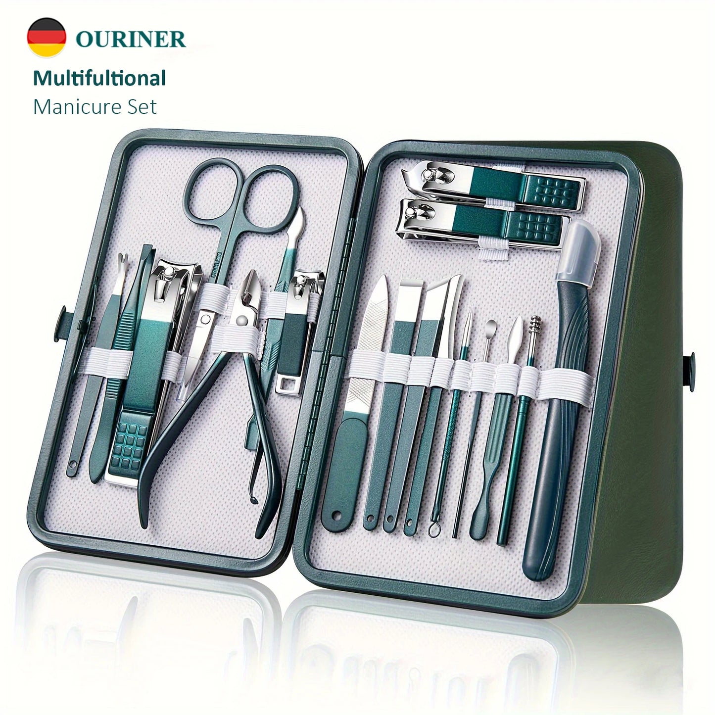 Professional 7/10/12/18-Piece Stainless Steel Nail Care Kit – Manicure & Pedicure Travel Set with Case | طقم عناية بالأظافر احترافي 7/10/12/18 قطعة من الستانلس ستيل – مانيكير وباديكير مع حقيبة سفر