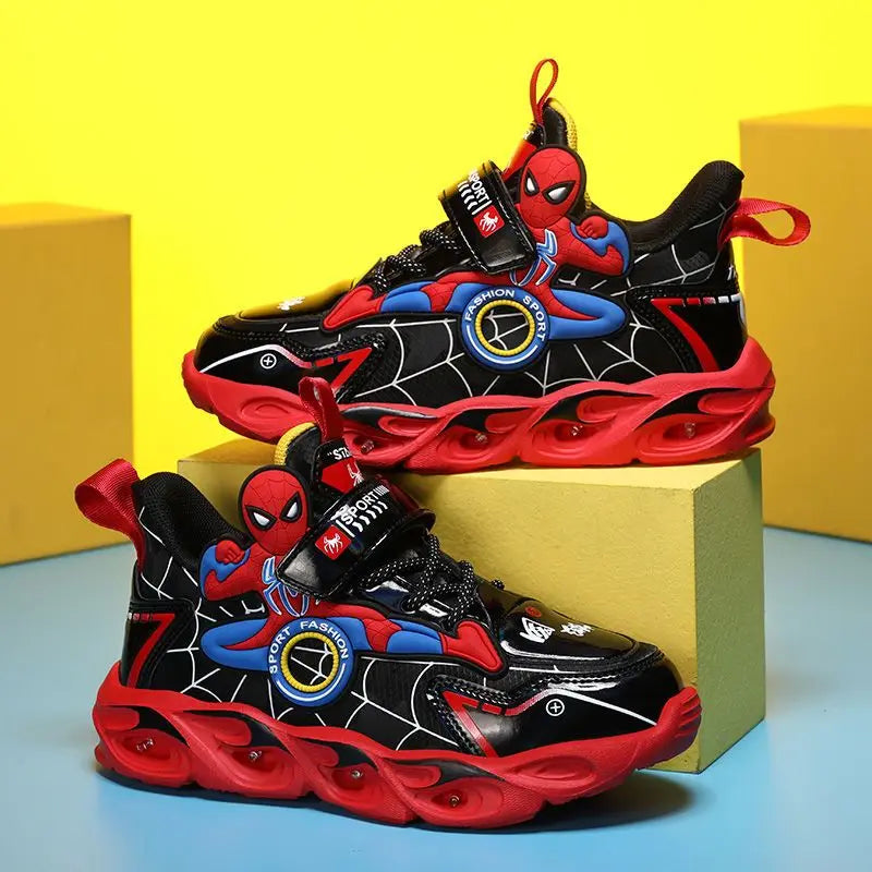 👟 Disney Boys LED Sneakers – Cartoon Light-Up Sports Shoes for Kids | حذاء أطفال ديزني رياضي بإضاءة – تصميم كرتوني ضد الانزلاق مع أضواء LED