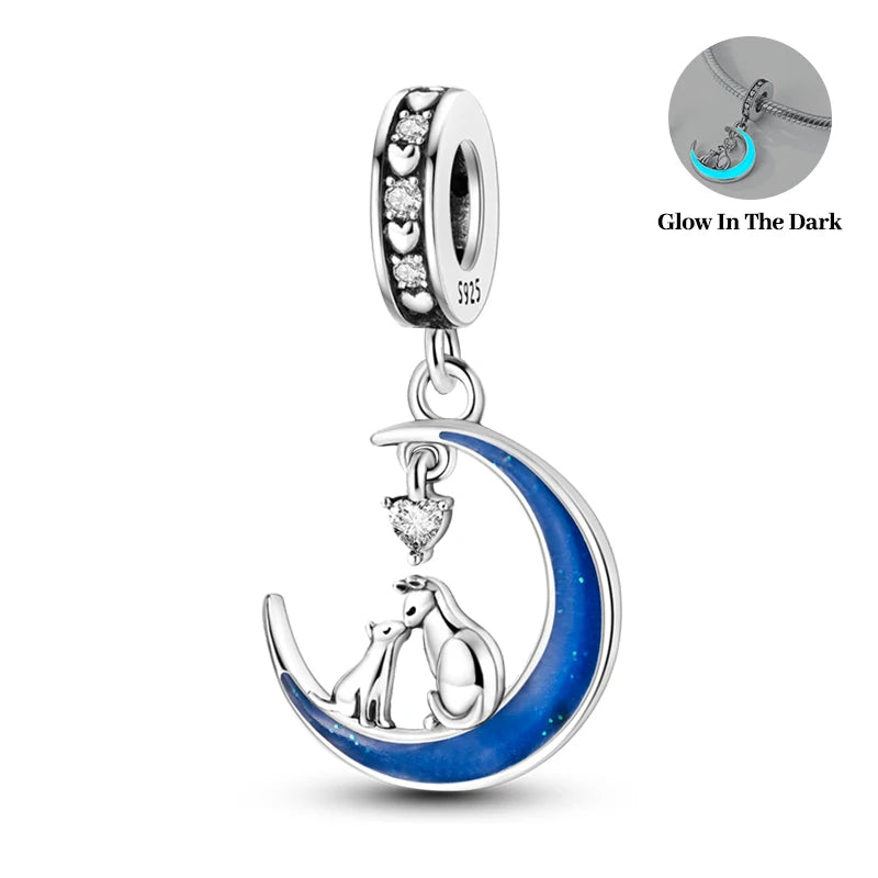 ✨ 925 Sterling Silver Mom & Daughter Heart Charm – Fits Pandora Bracelets 🔷 تعليقة قلب للأم والابنة من الفضة الإسترلينية 925 – مناسبة لأساور باندورا