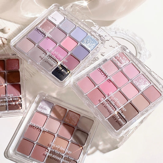 ✨ 16-Color Sunset Magic Eyeshadow Palette – Matte & Pearl Korean Earth Tones 🔷 لوحة ظلال عيون بـ 16 لونًا مستوحاة من غروب الشمس – ألوان ترابية كورية مطفية ولمّاعة