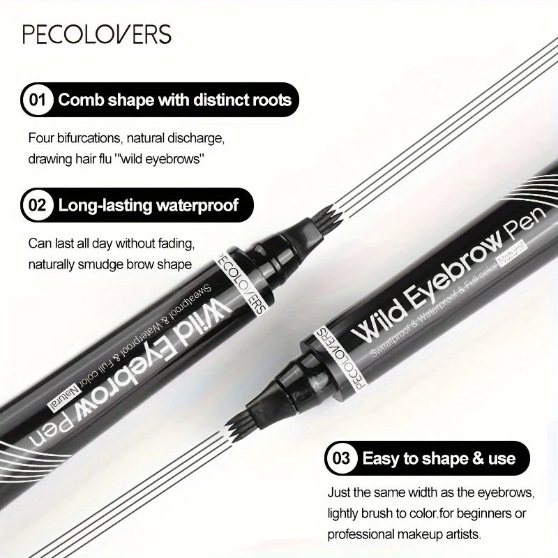 قلم وشم حواجب ضد الماء بأطراف رباعية – 6 ألوان طبيعية | Waterproof 4-Tip Eyebrow Tattoo Pen – 6 Natural Colors