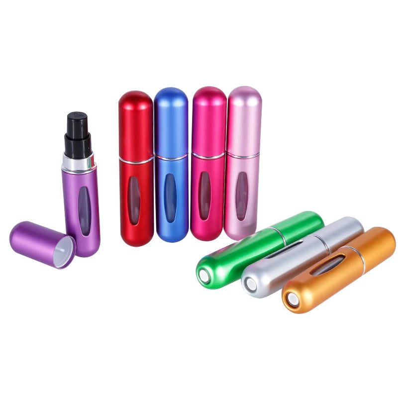 5ml Refillable Travel Perfume Bottle – Bottom Refill Spray Container with Press Head for Cosmetics & Liquids | عبوة عطر قابلة لإعادة التعبئة 5 مل – تعبئة من الأسفل مع بخاخ محمول مثالي للسفر والتجميل