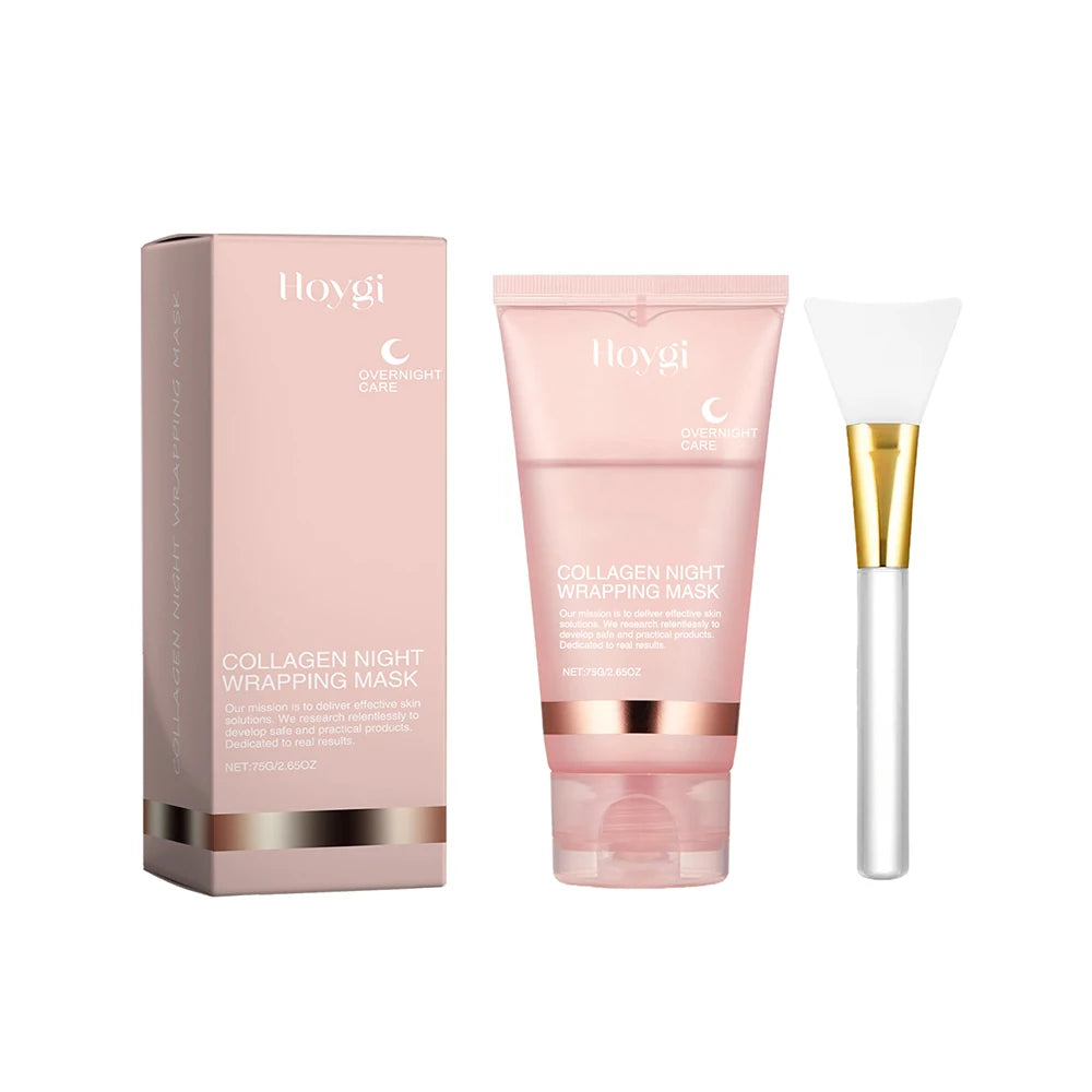 Korean Collagen Overnight Peel-Off Facial Mask – Deep Hydration Night Care Set | قناع ليلي كوري بالكولاجين – ماسك تقشير وتغليف للبشرة يرطّب بعمق أثناء النوم