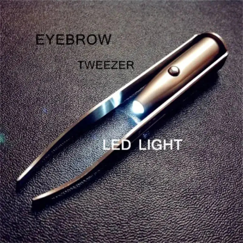 💡 LED Light Tweezer Set – Stainless Steel Beauty Tool | ملقط تجميل بإضاءة LED – أداة ذكية من الستانلس ستيل لإزالة الشعر بدقة