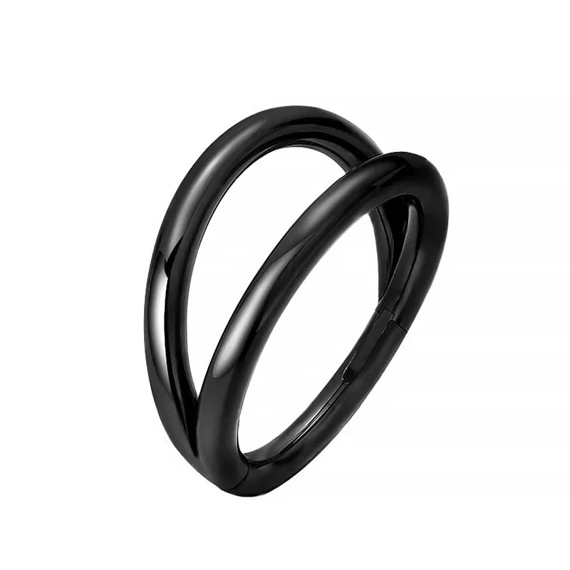 16G Double Hoop Nose & Cartilage Ring – Open Stacked Septum Piercing for Women & Men | حلق مزدوج للأنف والغضروف بقياس 16G – تصميم مفتوح وعصري مناسب للنساء والرجال