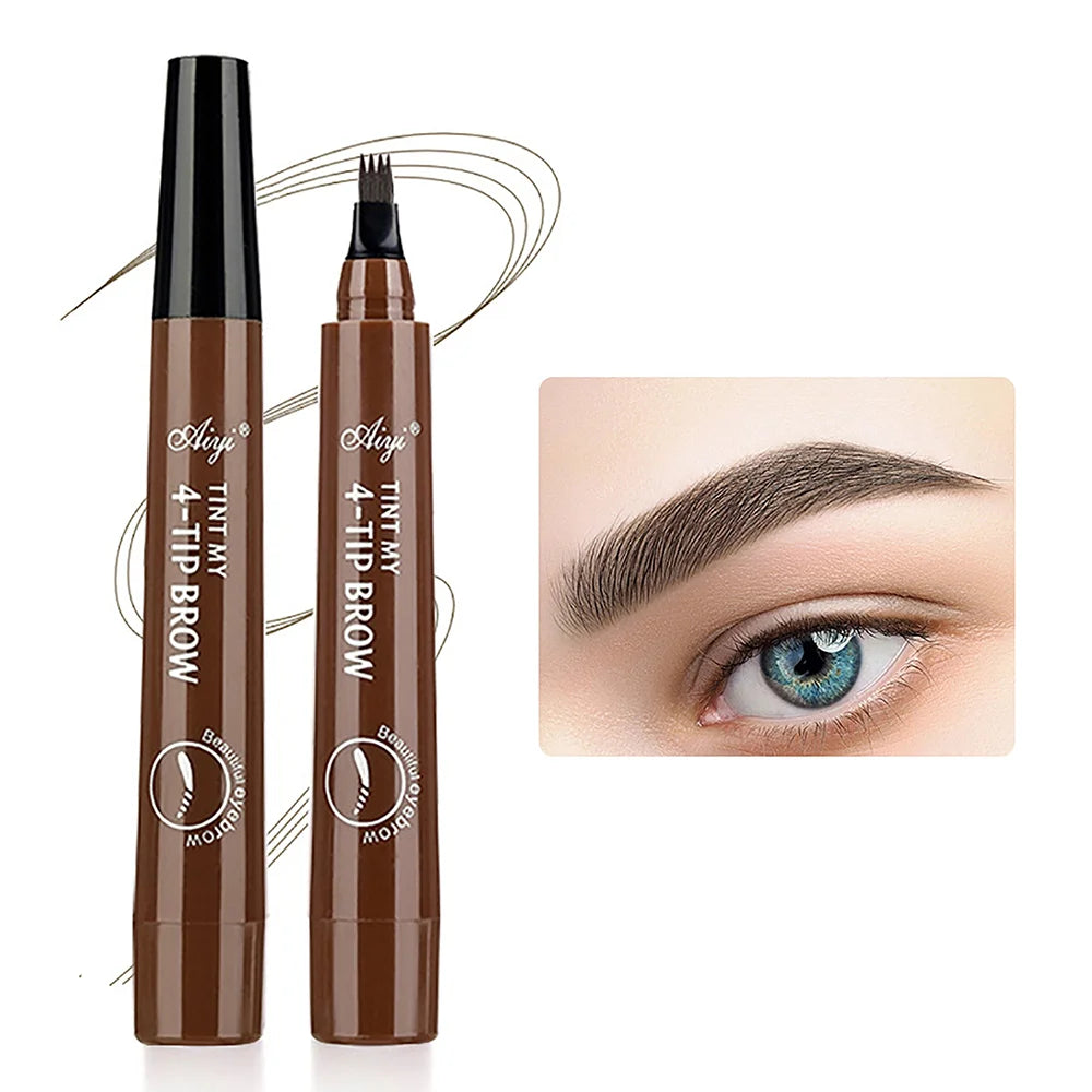 4-in-1 Waterproof Eyebrow Pencil – 5-Color Long-Lasting Liquid Brow Definer | قلم حواجب 4 في 1 مقاوم للماء – 5 ألوان طبيعية لتحديد ورسم الحواجب بثبات عالي