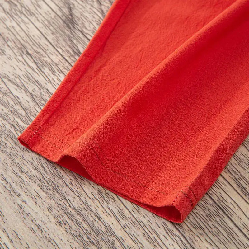 🌞 Women’s Cotton-Linen Harem Pants 👖 – Summer Loose Casual 9/10 Length Trousers with Elastic Waist | بنطال نسائي حريم صيفي واسع – قطن وكتان بخصر مطاطي وقصة 9/10 مريحة وأنيقة