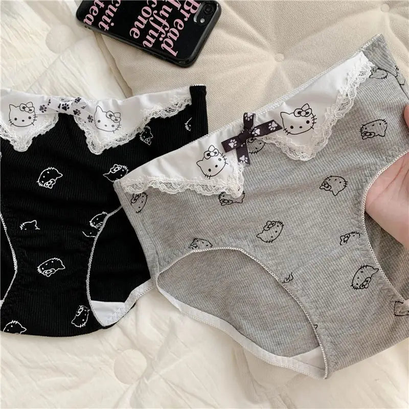 ✨ Kawaii Hello Kitty Triangular Cotton Underwear – Soft, Breathable & Cute Gift for Girls 🔷 سروال نسائي مثلث من قطن ناعم – بتصميم هالو كيتي الكرتوني اللطيف، مثالي كهدية للبنات
