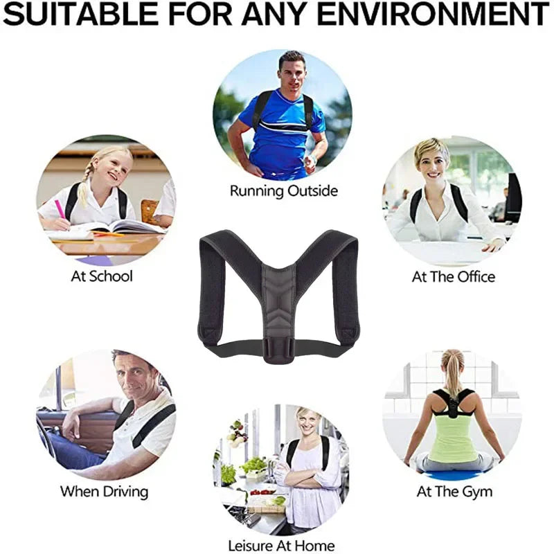 Adjustable Back Posture Correction Belt – Shoulder & Spine Support for Men & Women | حزام تصحيح انحناء الظهر والكتف – لتقويم الجلسة وتحسين الوقفة للرجال والنساء