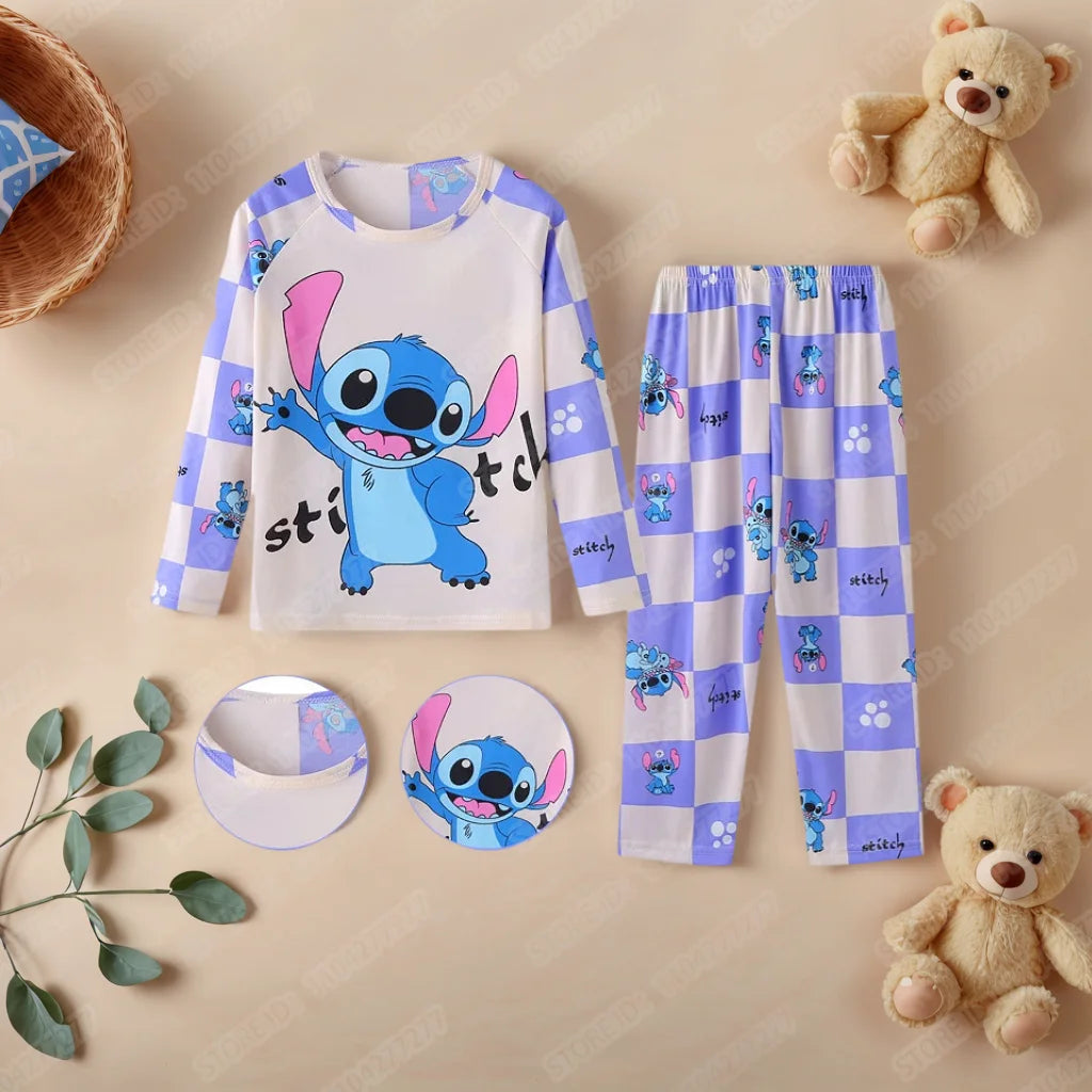 🧸 Kids Stitch Pajama Set – 2-Piece Cute Sleepwear for Boys & Girls | بيجاما أطفال قطعتين برسمة Stitch – مريحة ولطيفة للبنات والأولاد