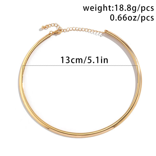 ✨ Ingemark Vintage Iron Torques Choker – Adjustable Gold Goth Steampunk Necklace 🔷 قلادة خنّاق حديدية عتيقة من إنجيمارك – ستايل غوثيك وستيم بانك بلون ذهبي قابل للتعديل